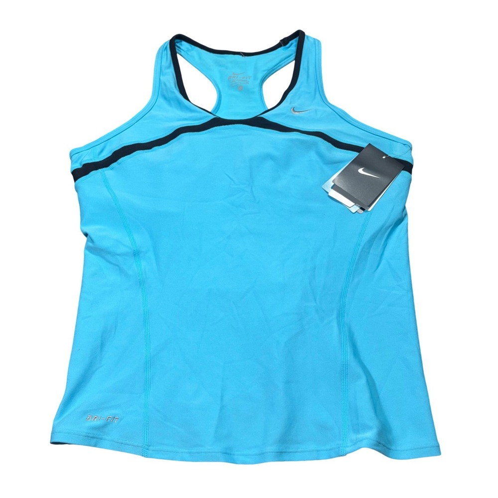 Y2K Workout Nike Racerback Tank Top Blue Black XL New With Tags